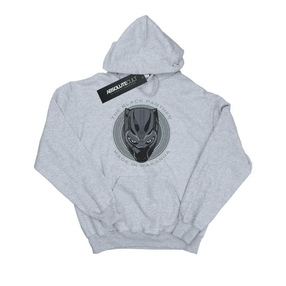Black Panther Mens Made In Wakanda Cotton Hoodie / Sports Grey